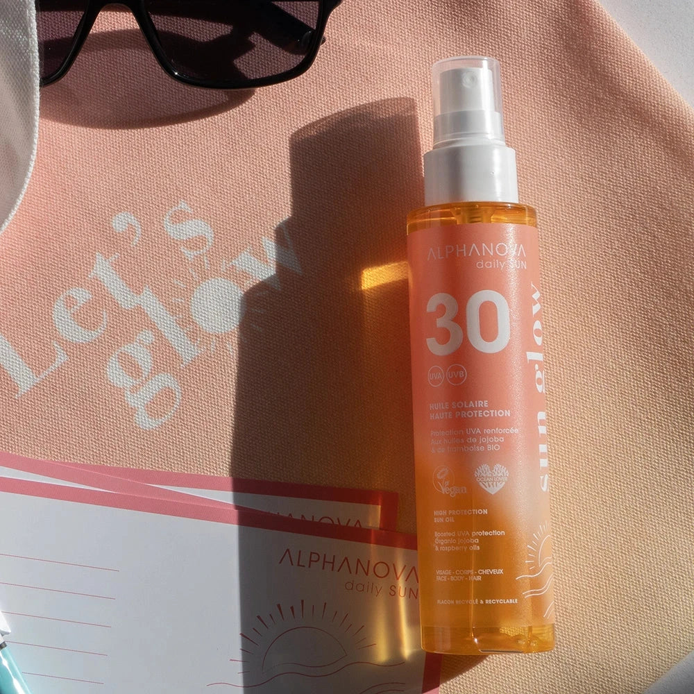 Huile solaire haute protection SPF 30 protection solaire ALPHANOVA 