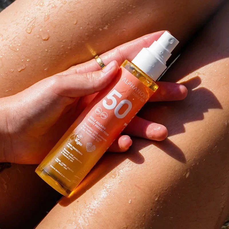 Huile solaire haute protection SPF 50 protection solaire ALPHANOVA 