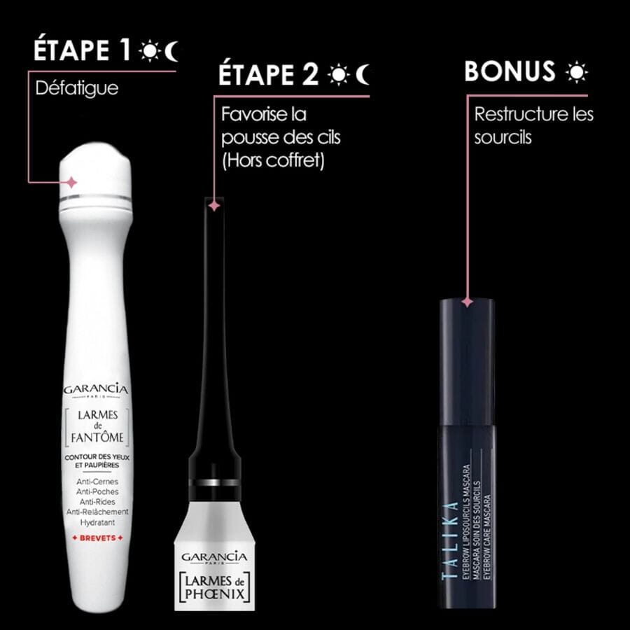 Larmes de fantôme- Coffret Roll-On + Mascara Liposourcils Brun Soin Visage GARANCIA 