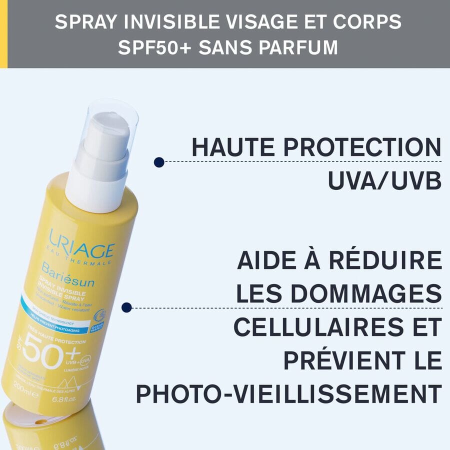 BARIÉSUN - SPRAY INVISIBLE NON PARFUMÉ SPF50+ Soin solaire Uriage 