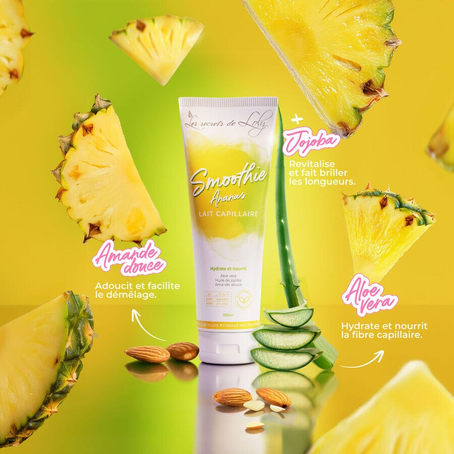 Smoothie Ananas - Lait Sans Rinçage Capillaire Très Nourrissant Soin Capillaire Les Secrets de Loly 