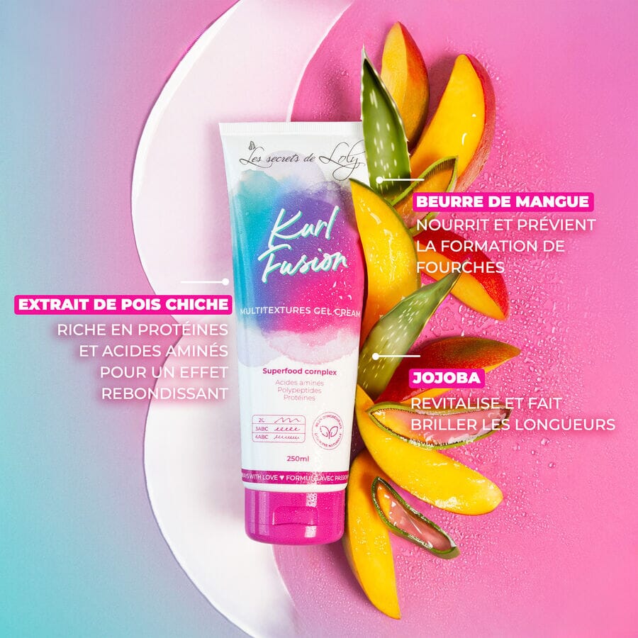 kurl fusion - Gel Crème Coiffant Nourrissant et Hydratant Multi Shampoing Les Secrets de Loly 