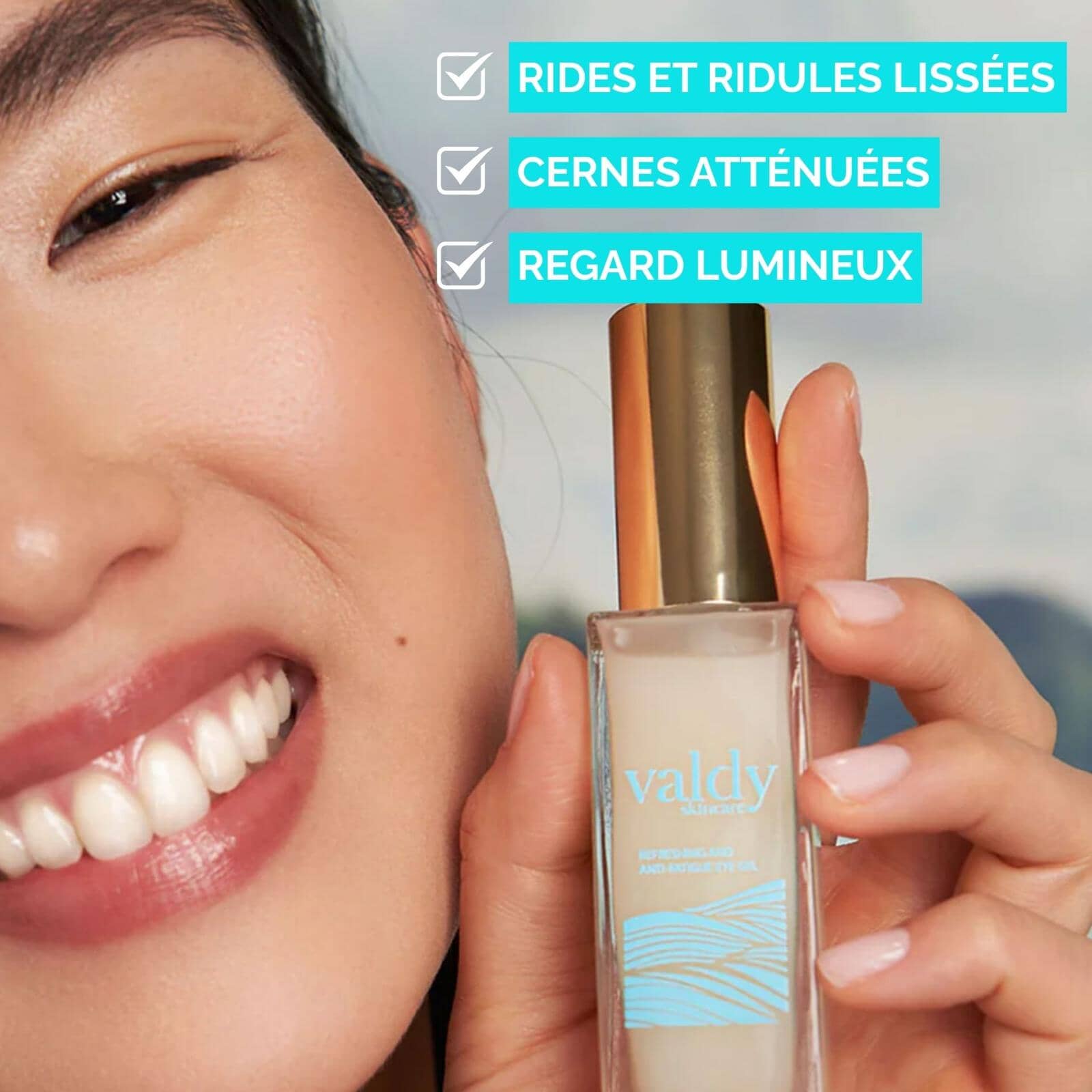 Gel Tenseur Contour des Yeux, Hydratation Profonde soin hydratant Valdy skincare 
