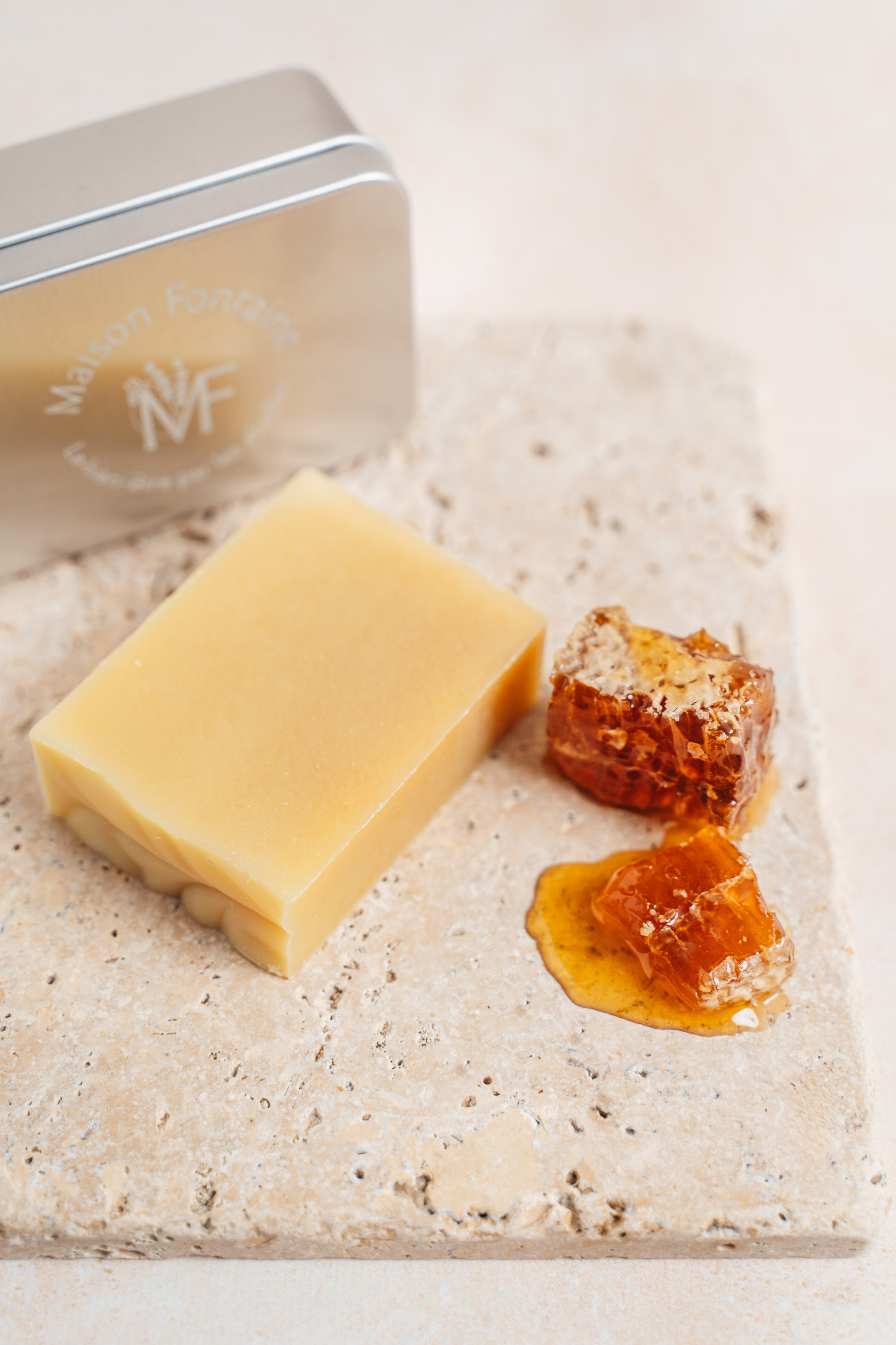 Savon visage au miel - Hydrate et apaise les peaux sensibles Soin Visage Maison Fontaine 