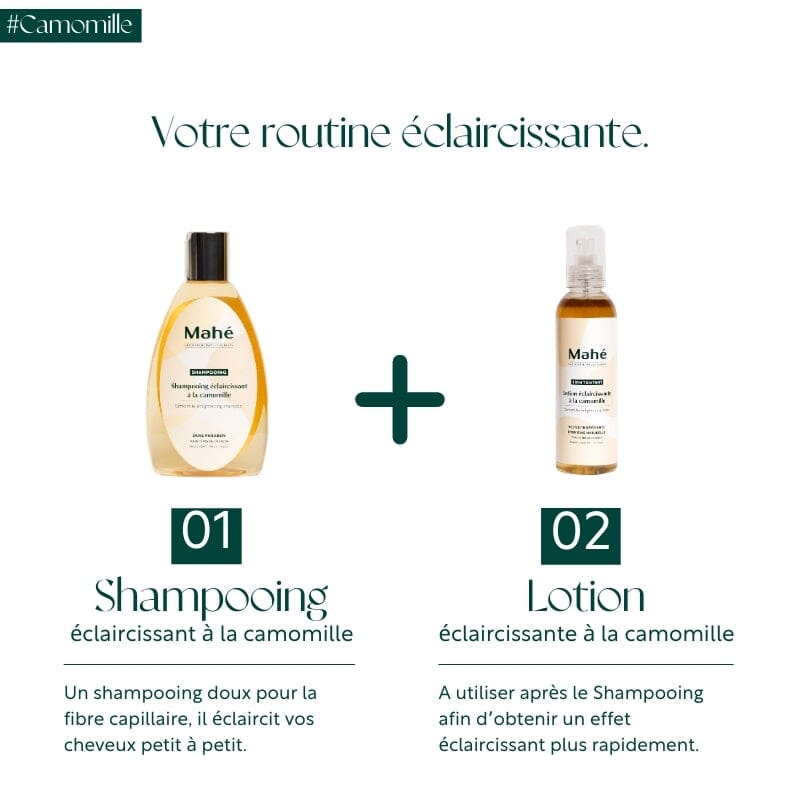 Shampooing éclaircissant à la Camomille Shampoing Mahé 