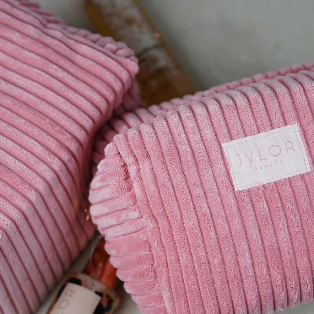 TROUSSE DE TOILETTE VELOURS COTELE ROSE Trousse de Toilette JYLOR 