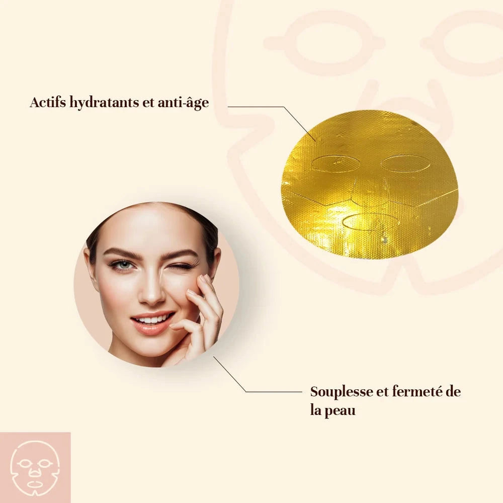 MASQUE VISAGE HYDROGEL OR 24K Masque Hydratant JYLOR 