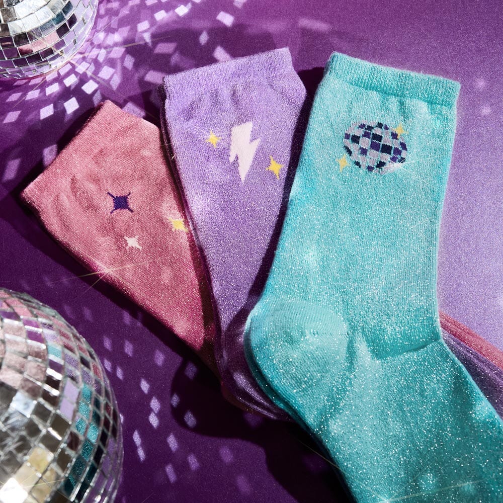 Chaussettes Pailletées Bleues Disco Chaussettes Si Si La Paillette 