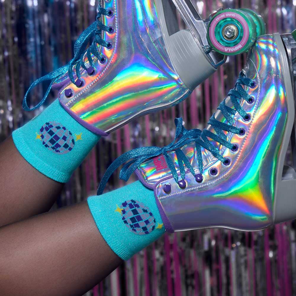 Chaussettes Pailletées Bleues Disco Chaussettes Si Si La Paillette 