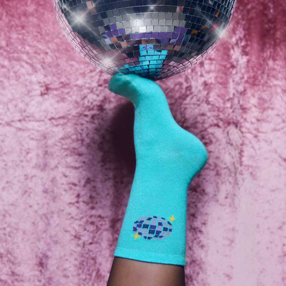 Chaussettes Pailletées Bleues Disco Chaussettes Si Si La Paillette 