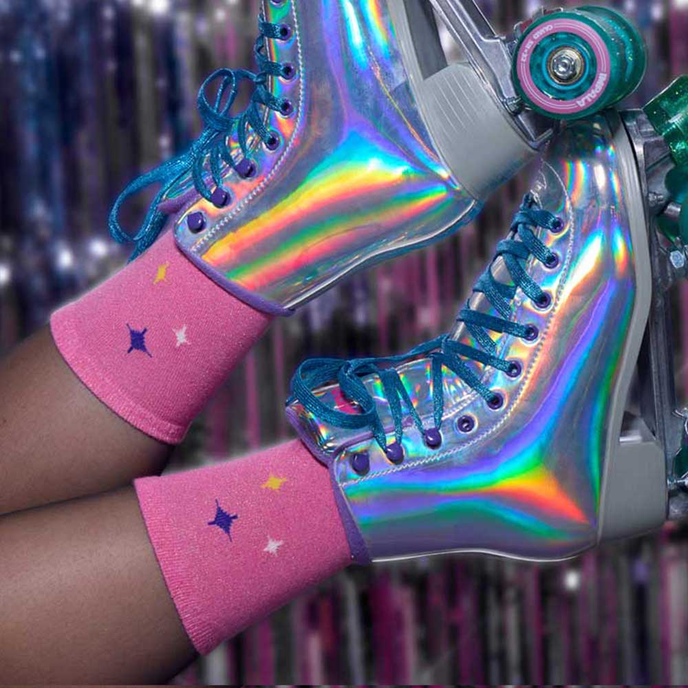Chaussettes Pailletées Rose Etoiles Chaussettes Si Si La Paillette 