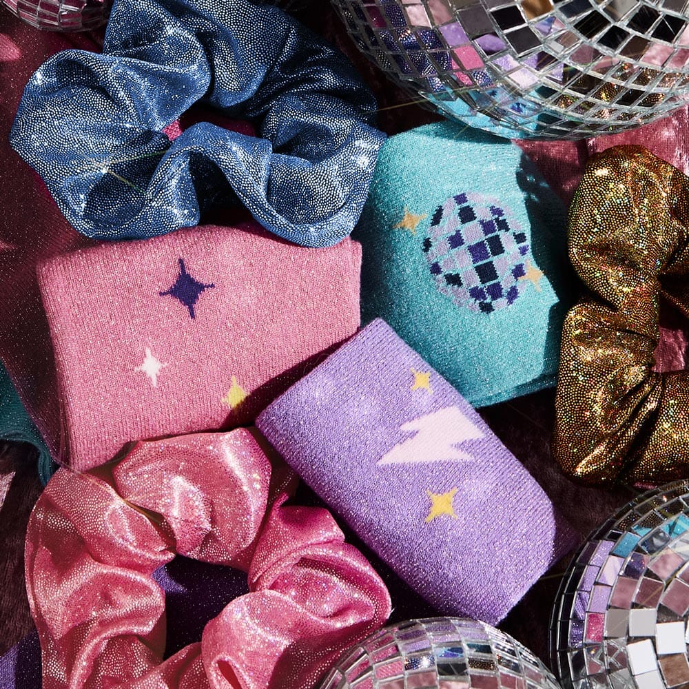 Chaussettes Pailletées Bleues Disco Chaussettes Si Si La Paillette 