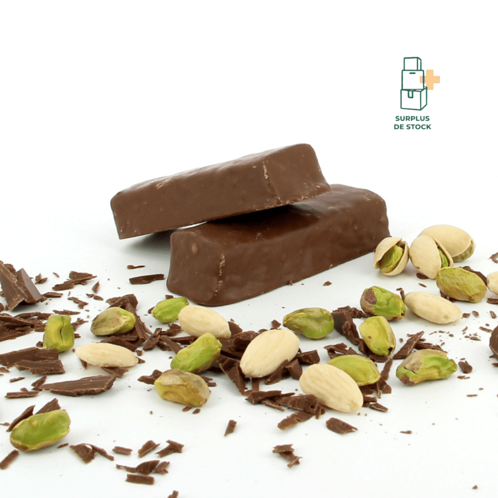 Barre pistache Riche en protéines et sans sucres ajoutés Complément Alimentaire Physiomins Boîte de 5 barres 