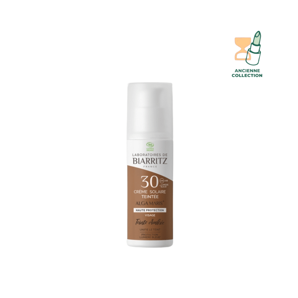 Crème solaire teintée SPF30 - Ambrée Soin solaire Laboratoires de Biarritz Version étrangère : étiquette export (DE/ES) 50 ml 