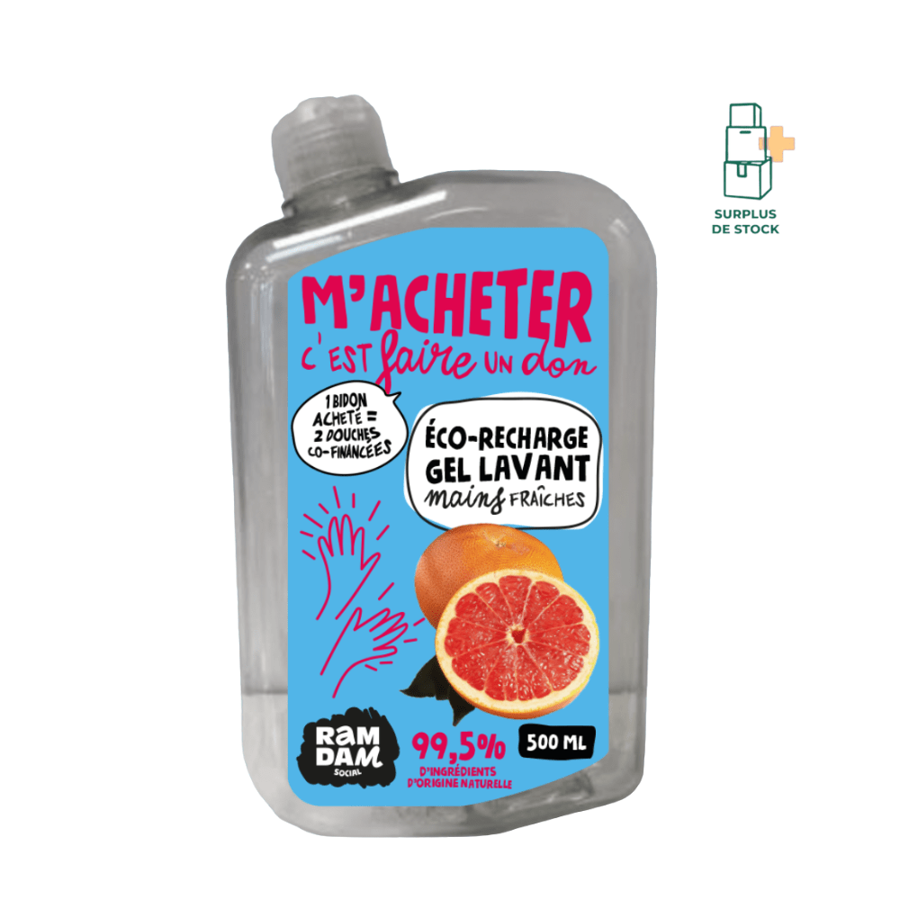 Lavant main agrumes - Eco-recharge 500ML Soin Nettoyant RAMDAM SOCIAL Éco-recharge 500 ml 