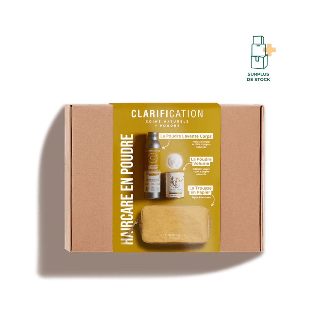 Le Coffret Haircare en Poudre - Shampoing, Shampoing Sec et Trousse Soin capillaire CLARIFICATION 2 Soins capillaires 100% d'origine naturelle 
