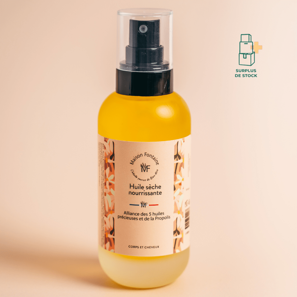 Huile sèche corps et cheveux à la propolis - Alliance des 5 huiles précieuses Soin Corps Maison Fontaine 100 ml 