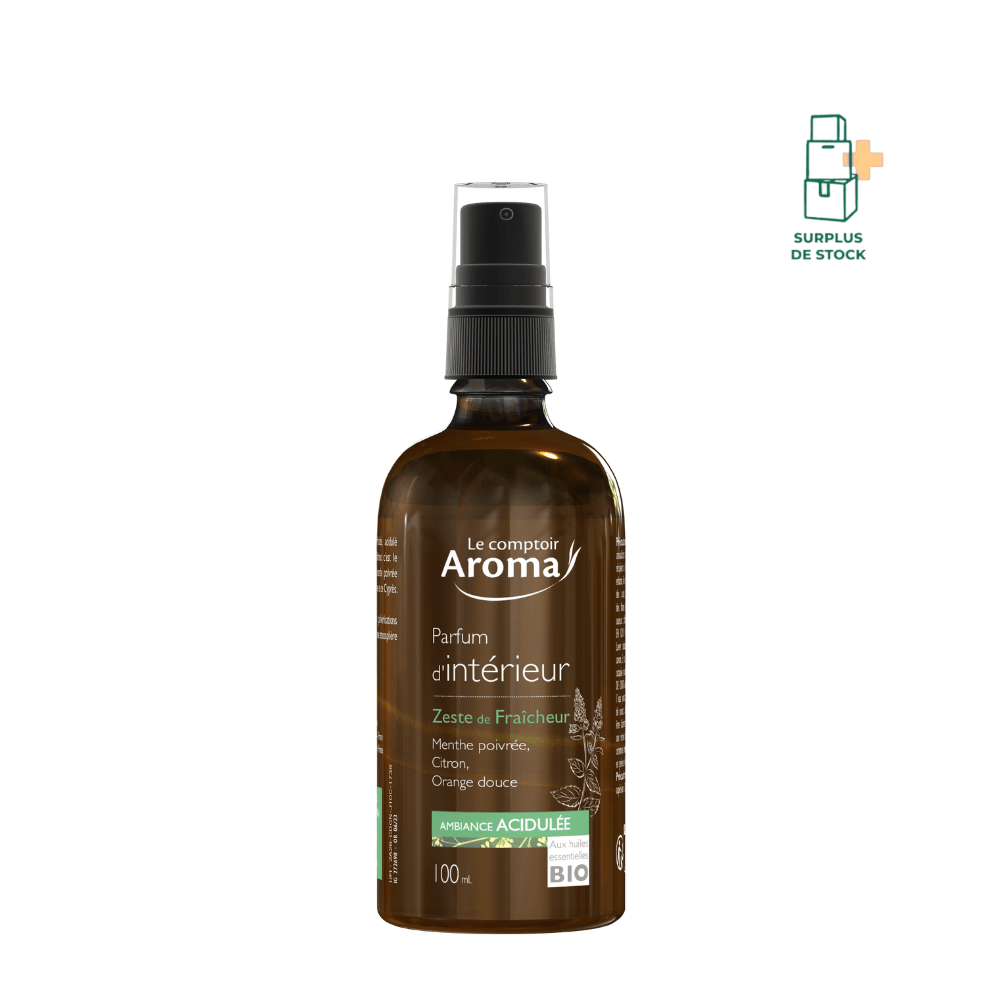PARFUM D'INTERIEUR ZESTE DE FRAICHEUR Parfum Le Comptoir Aroma 100 ml Notes : Menthe & Citron 
