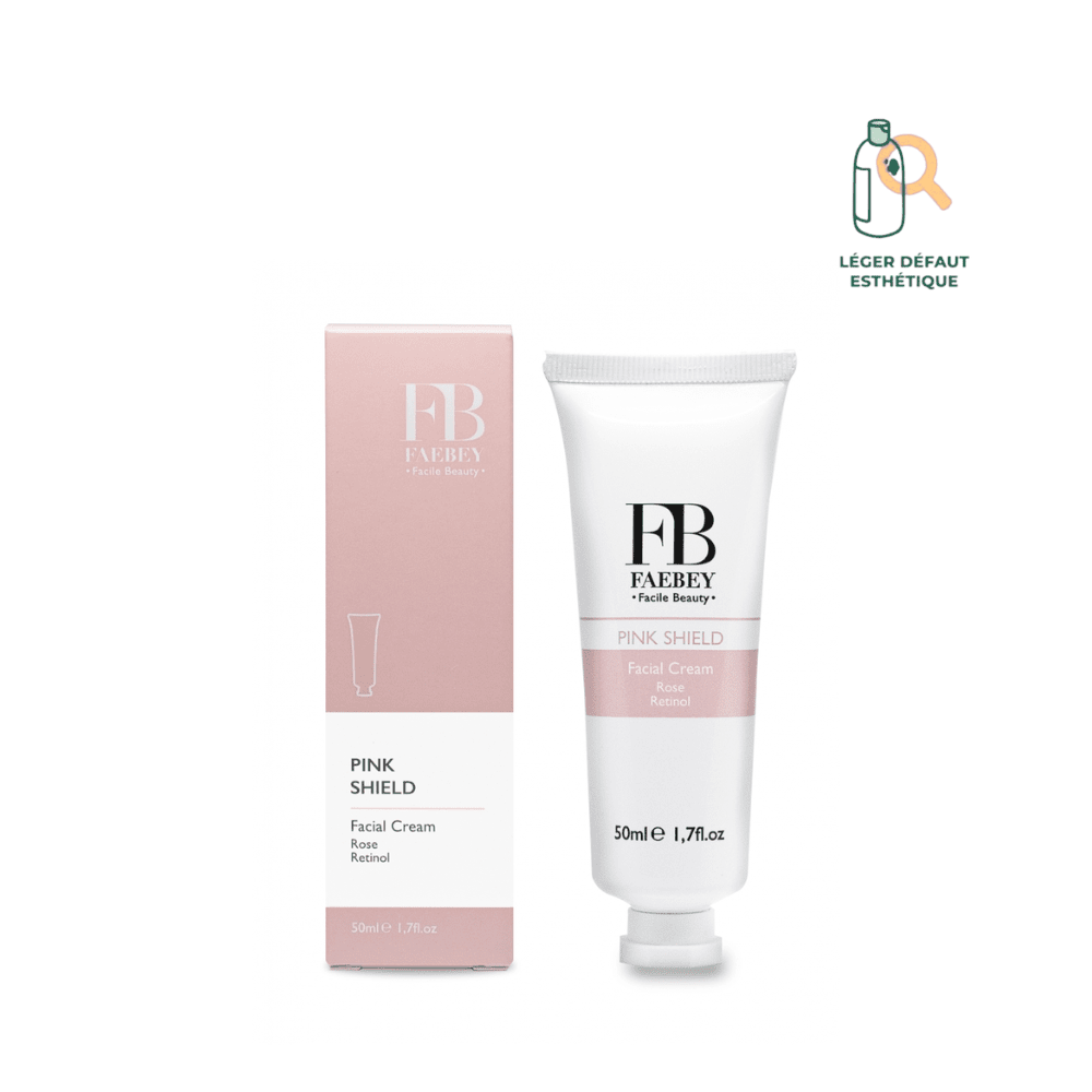 PINK SHIELD - Crème visage Hydratante & anti-âge Soin Visage FAEBEY 50 ml Petit défaut esthétique dans la coupe du tube au niveau de la partie fermeture 