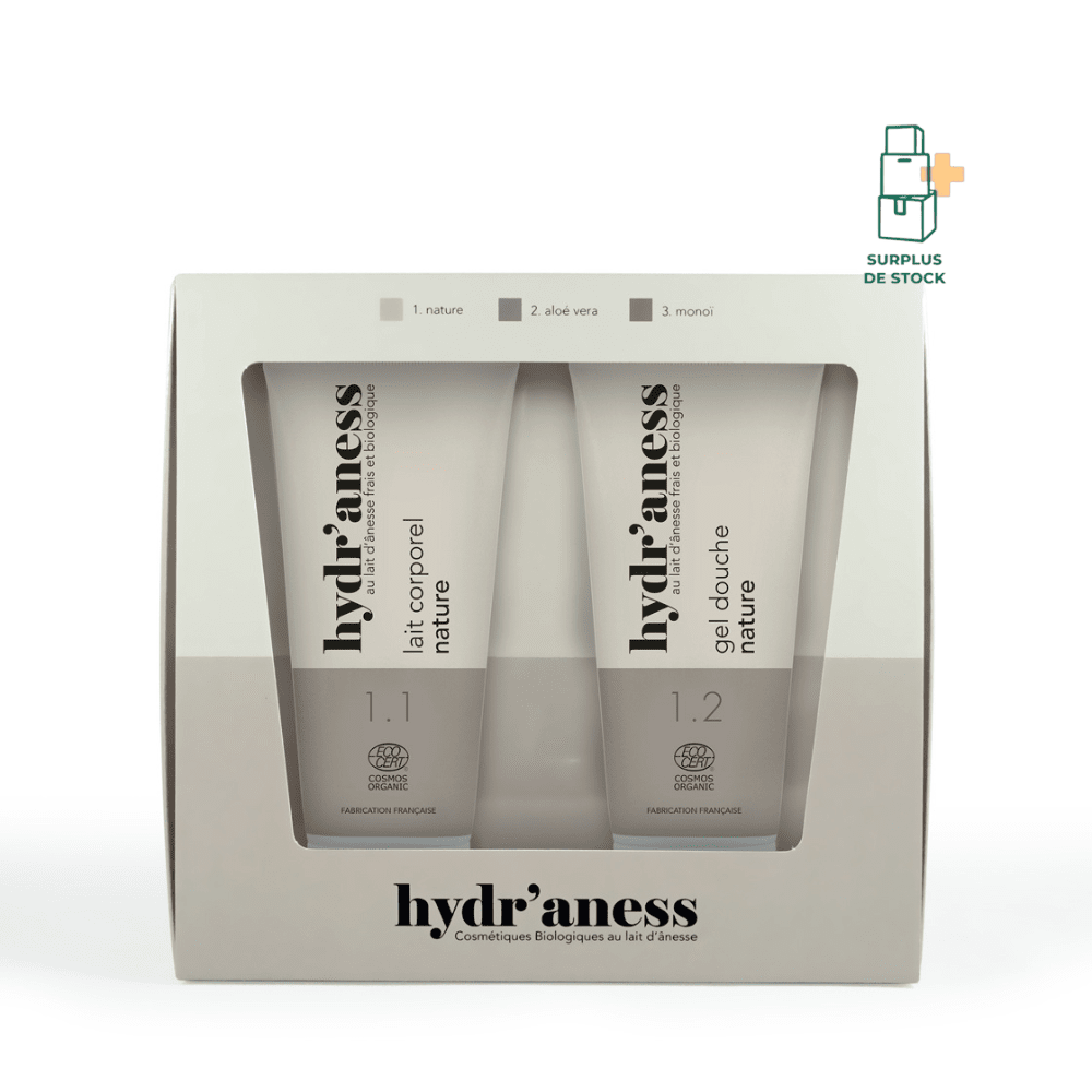 Coffret duo soin du corps nature au lait d'ânesse bio Hydr'aness Soin Corps Hydr'aness 2 x 200 ml 