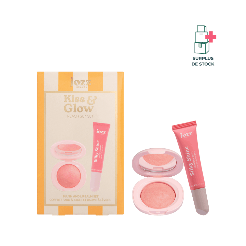 KISS&GLOW SET N°1 PEACH SUNSET Maquillage Jozz Beauty Coffret Blush + Baume Lèvres 