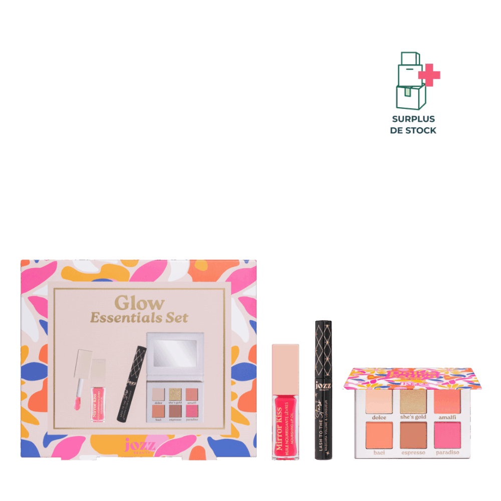 Glow Essentials Set Maquillage Jozz Beauty Coffret Mascara - Ombre à paupières - Huile à lèvres 