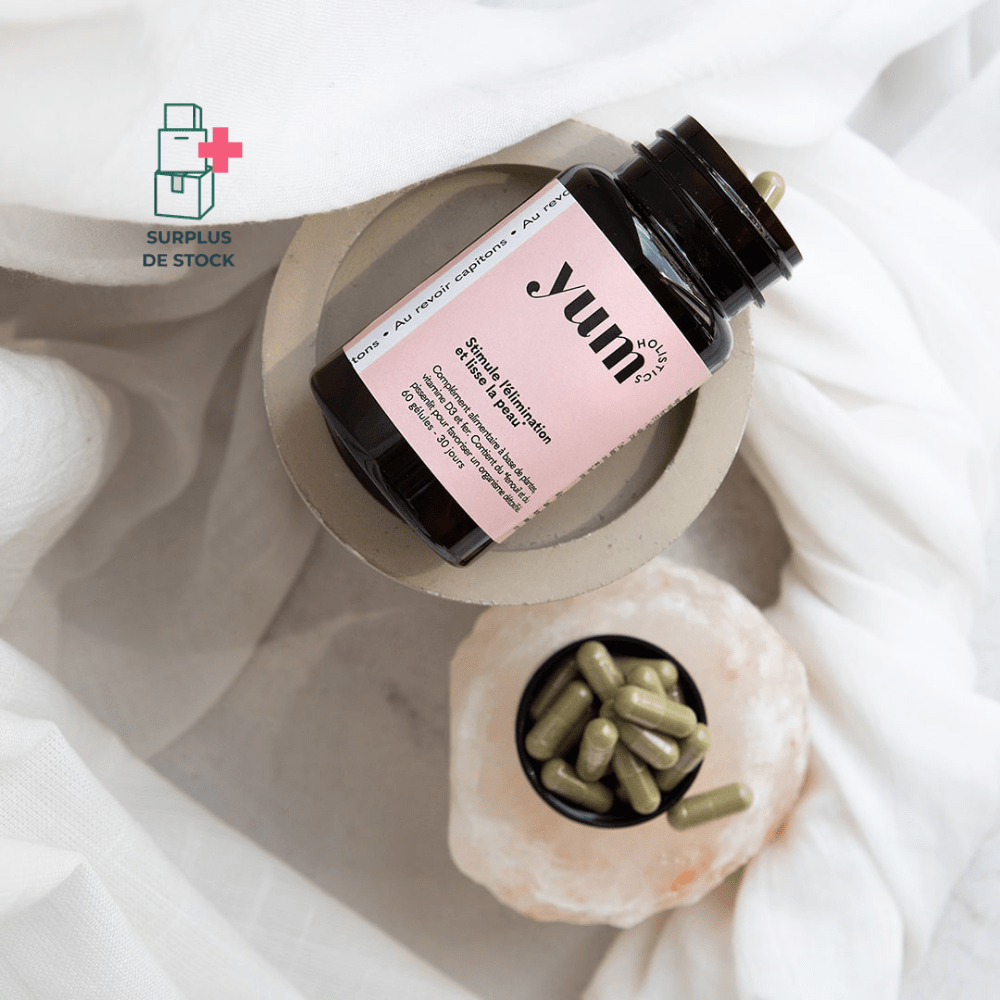 AU REVOIR CAPITONS - Stimule l'élimination et lisse la peau Complément Alimentaire YUM HOLISTICS Cure 30 jours 