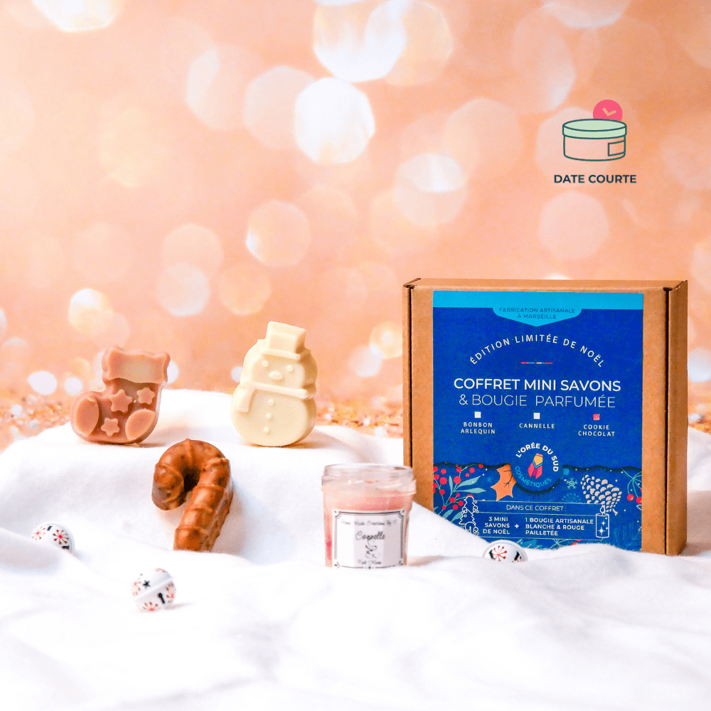 Coffret de Noël - Savons & Bougie Soin Corps L'orée du sud Coffret 3 savons + 1 bougie II DDM : 03/2026 