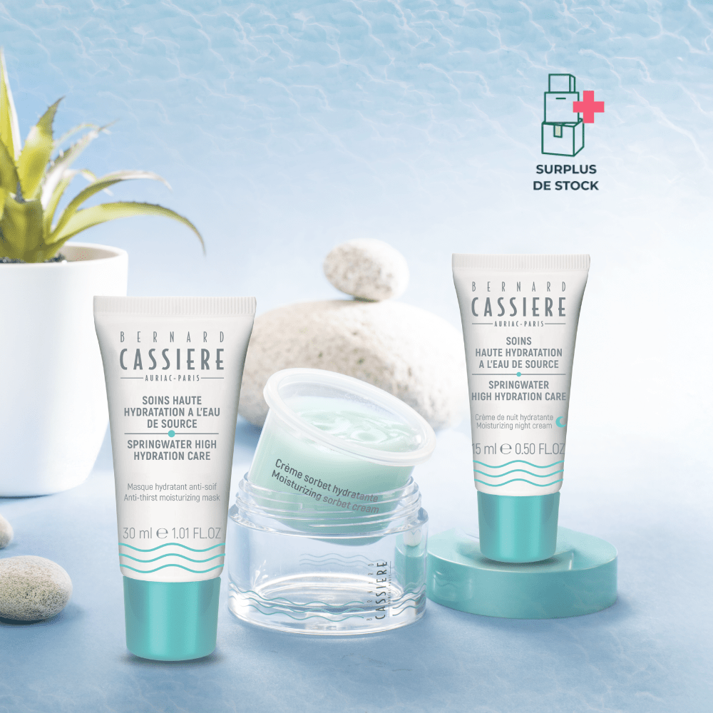 Kit connaisseur - Ligne Hydratante à l'eau de source Soin Visage BERNARD CASSIERE Cuvette 50 ml + tube 30 ml - tube 15ml 