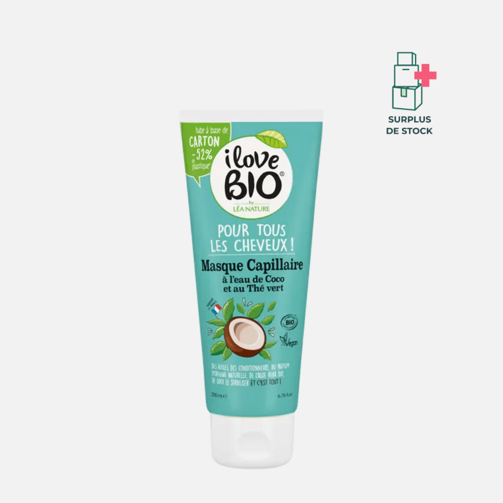 Masque Capillaire Eau de Coco et Thé Vert Soin Capillaire I LOVE BIO 250 ml 