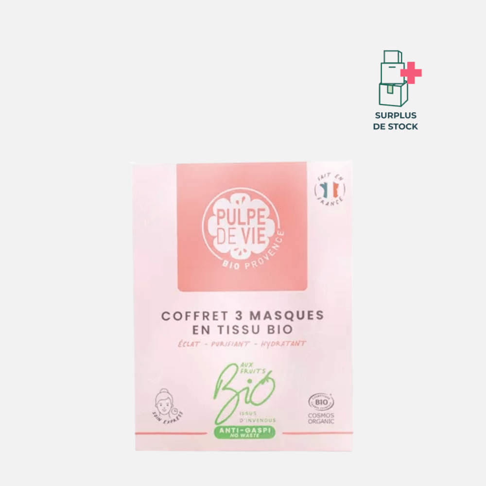 COFFRET 3 MASQUES TISSU BIO Soin Capillaire Pulpe de Vie 3 masques 