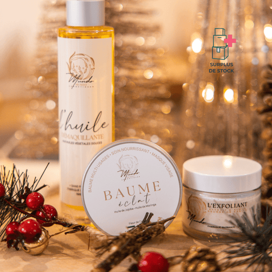 Coffret Trio : Le Baume éclat, L'huile démaquillante, L'exfoliant Soin Visage MUNDO Coffret trio 