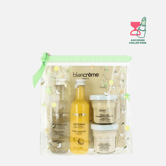 Trousse transparente visage détox Soin Corps BLANCRÈME Trousse 4 produits Detox hydratants & Nettoyants 