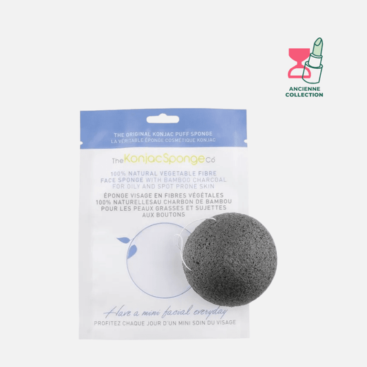 Éponge Konjac visage enrichie au charbon de bambou Accessoire The Konjac Sponge company 