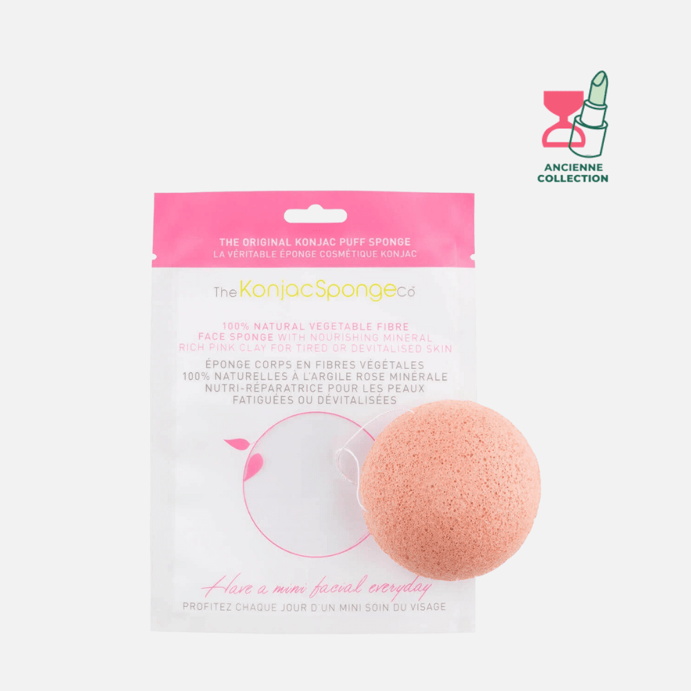 Éponge Konjac visage enrichie à l'argile rose Accessoire The Konjac Sponge company 