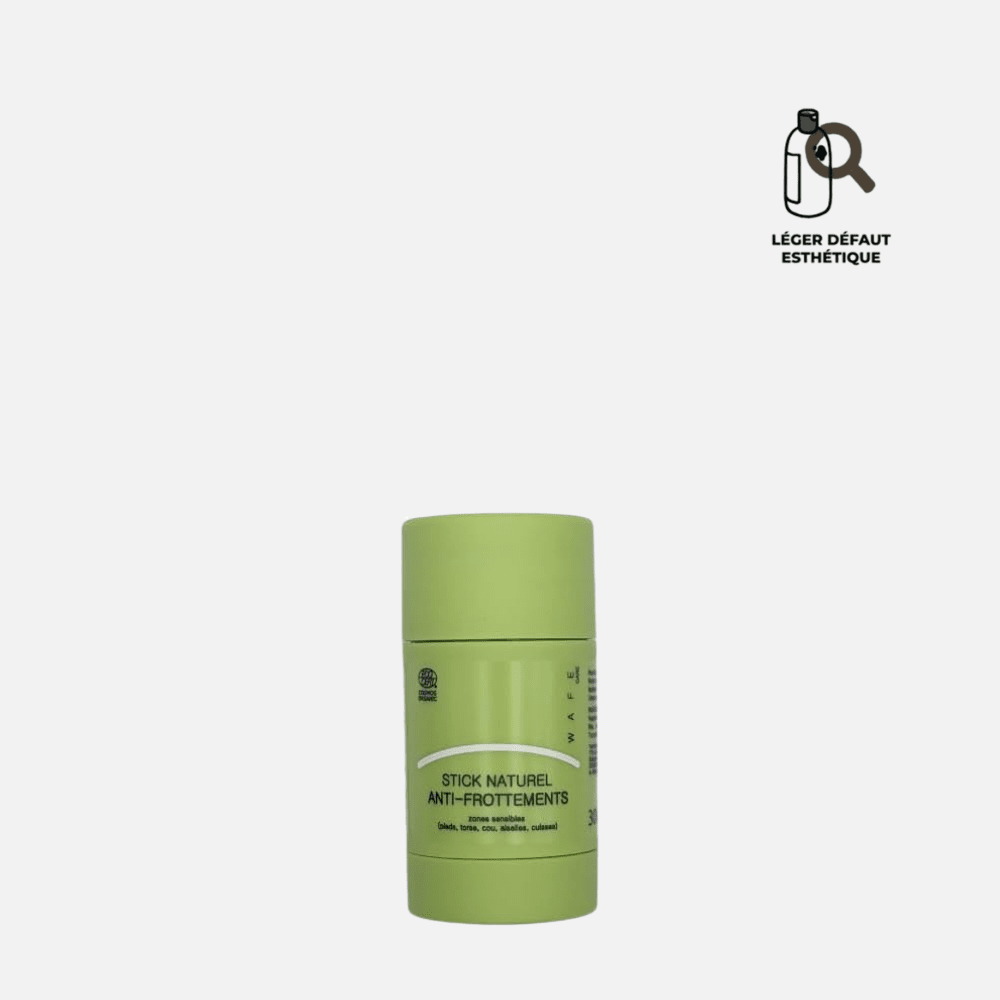 STICK ANTI FROTTEMENTS COSMOS ORGANIC Soin corps WAFE CARE Tube 30 g - Faute d'orthographe sur un mot en façade 
