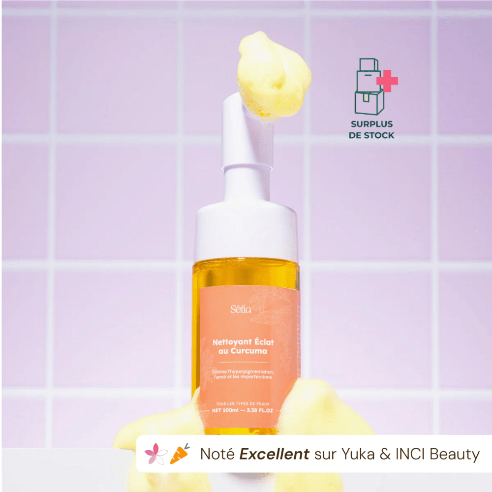 Nettoyant Éclat au Curcuma Soin Visage Séfia Flacon brosse 100 ml 