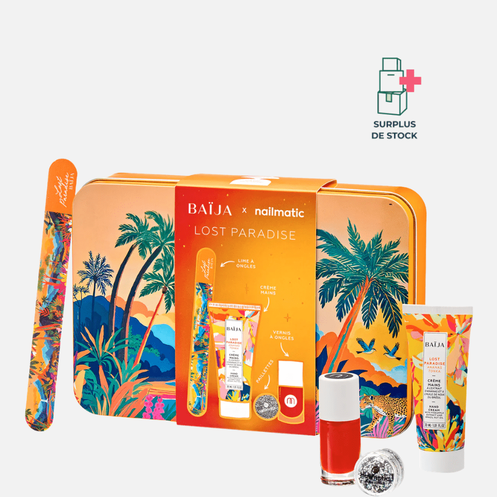 Coffret Nails & Glitter Party Lost Paradise Soin Corps BAÏJA Coffret soin des mains & vernis rouge coquelicot 