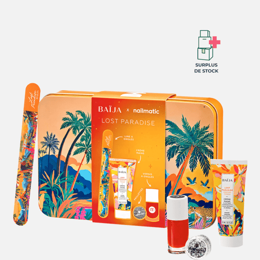 Coffret Nails & Glitter Party Lost Paradise Soin Corps BAÏJA Coffret soin des mains & vernis rouge coquelicot 