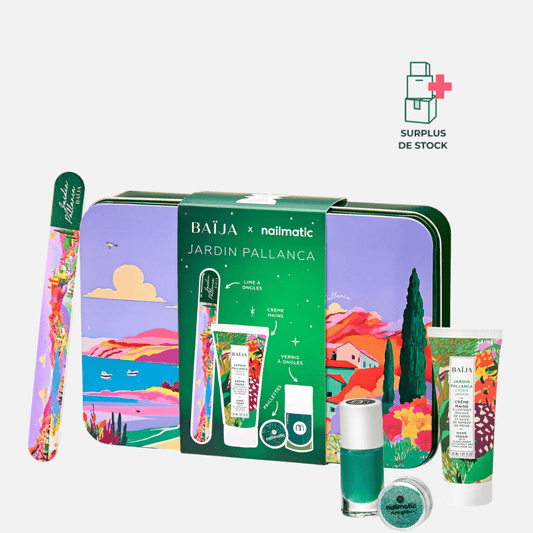 Coffret Nails & Glitter Party Jardin Pallanca - Vernis vert émeraude Soin Corps BAÏJA Coffret soin des mains & vernis vert émeraude 