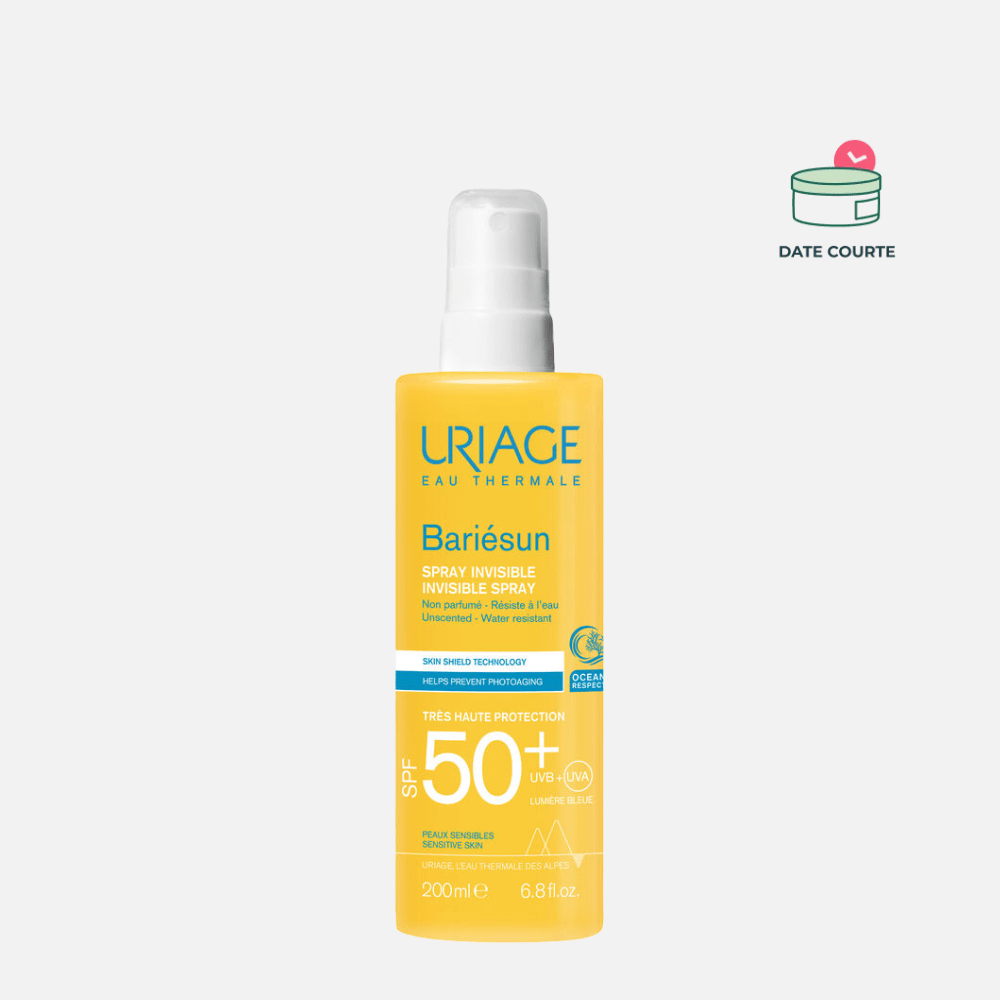 BARIÉSUN - SPRAY INVISIBLE NON PARFUMÉ SPF50+ Soin solaire Uriage DDM : Octobre 2026 - 200 ml 