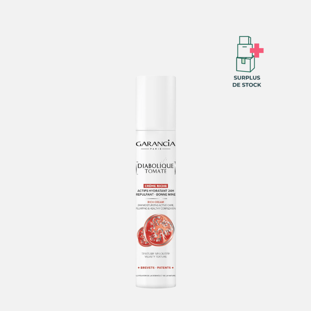 Diabolique Tomate - Crème Riche Hydratante, Repulpante et Bonne Mine Soin Visage GARANCIA Flacon-pompe 30 ml 