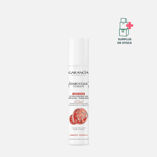 Diabolique Tomate - Crème Riche Hydratante, Repulpante et Bonne Mine Soin Visage GARANCIA Flacon-pompe 30 ml 
