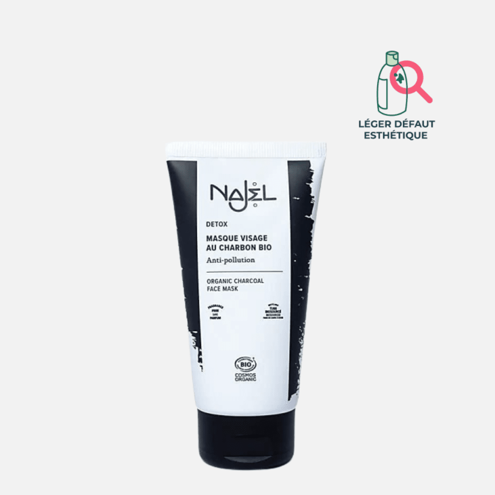 Masque Détox Visage au charbon Bio Soin Visage NAJEL Tube 75 ml 