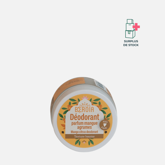 Déodorant baume – parfum mangue agrume Soin corps BEROIA Pot 45 ml 