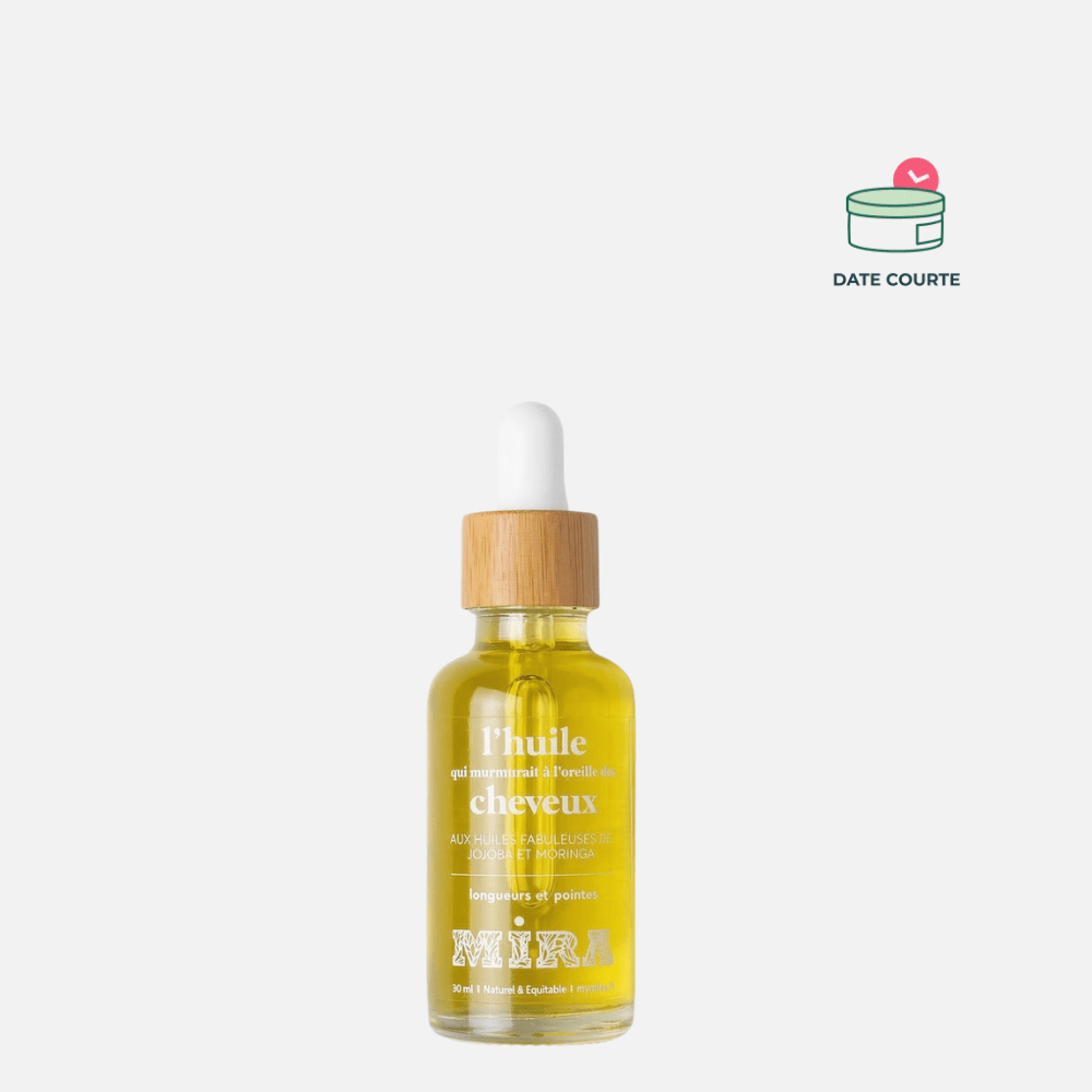 L'huile qui murmurait à l'oreille des cheveux Soin capilaire MIRA Flacon 30 ml // DDM AOÛT 2026 