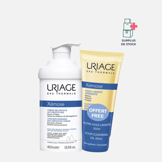 Xémose Creme Relipidante Anti-irritations + Huile Lavante Apaisante Soin Corps Uriage 400 ml + 200 ml 