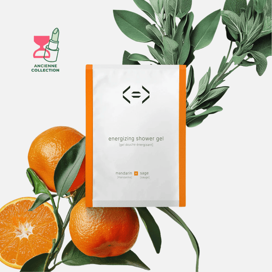 Gel douche énergisant [mandarine + sauge] Gel douche LESS IS MORE 4 recharges = 1 litre 