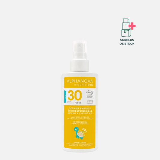Crème solaire enfant certifiée bio SPF 30 protection solaire ALPHANOVA 125 g 