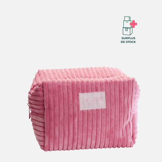 TROUSSE DE TOILETTE VELOURS COTELE ROSE Trousse de Toilette JYLOR Rose 16 x 21 x 17 cm 